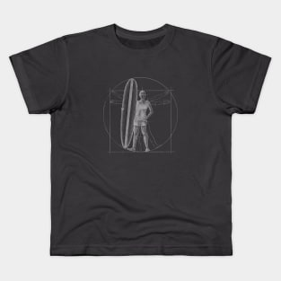 Surfer Girl DaVinci Vitruvian Woman Kids T-Shirt